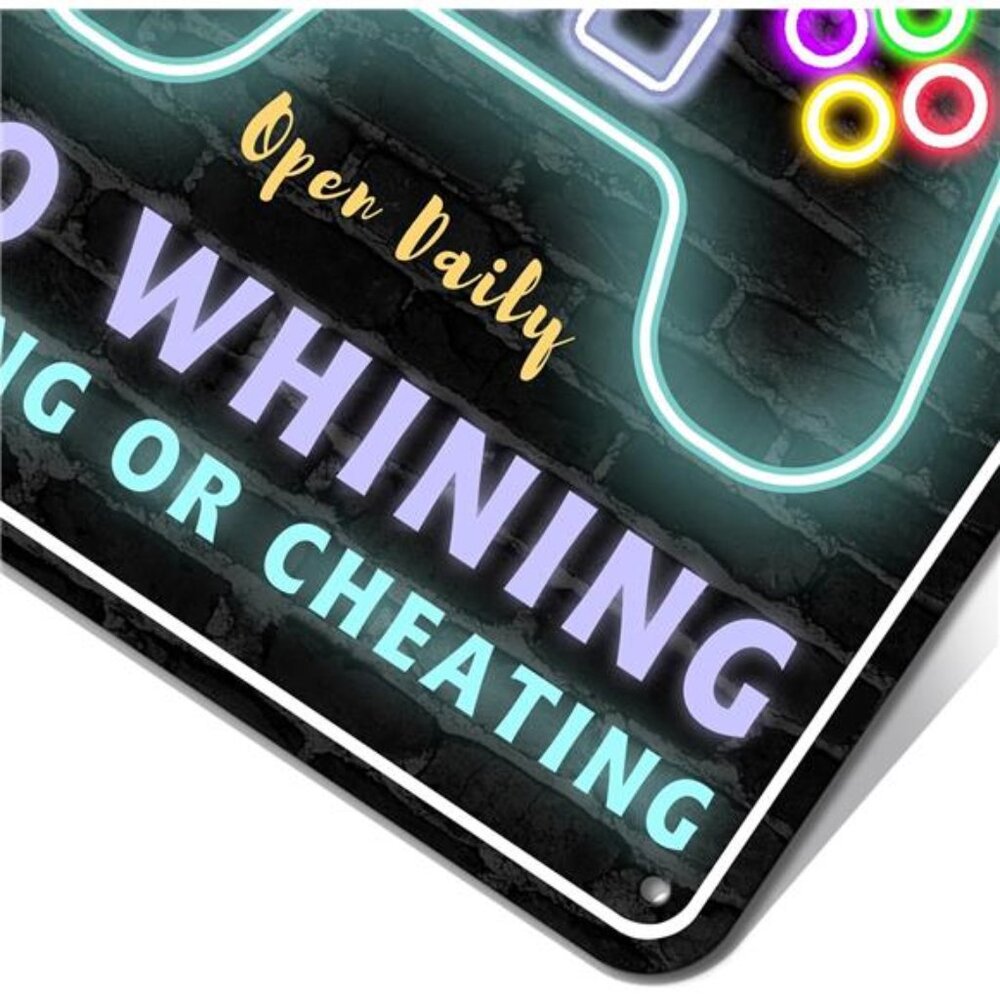 Gaming Room Metal Sign Gamer Wall Decor For Boys Game Room Bedroom Gamers - Picture 5 of 7